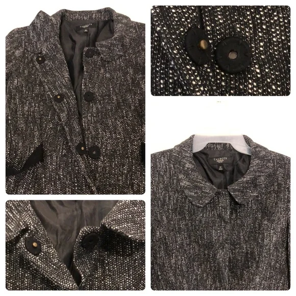 TALBOTS Petites Charcoal Tweed Jacket Blazer/Preowned - Picture 8 of 17